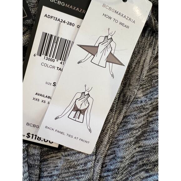 BCBGMAXAZRIA Tie Front Knit Sleeveless Halter Top S - Picture 8 of 9